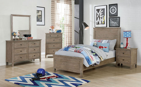 Vevey Wire-Brushed Warm Gray Full Bed by Furniture of America at Eve Furniture