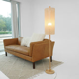 Vialux Floor Lamp - Oak and Natural by Ashcroft Imports at Eve Furniture