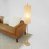Vialux Floor Lamp - Oak and Natural by Ashcroft Imports at Eve Furniture