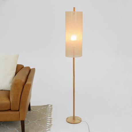 Vialux Floor Lamp - Oak and Natural by Ashcroft Imports at Eve Furniture