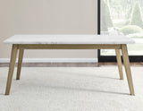 Vida 72″ White Marble Top Dining Table by Steve Silver at Eve Furniture