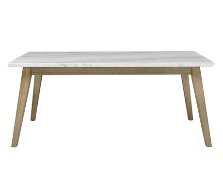 Vida 72″ White Marble Top Dining Table by Steve Silver at Eve Furniture