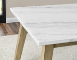 Vida 72″ White Marble Top Dining Table by Steve Silver at Eve Furniture
