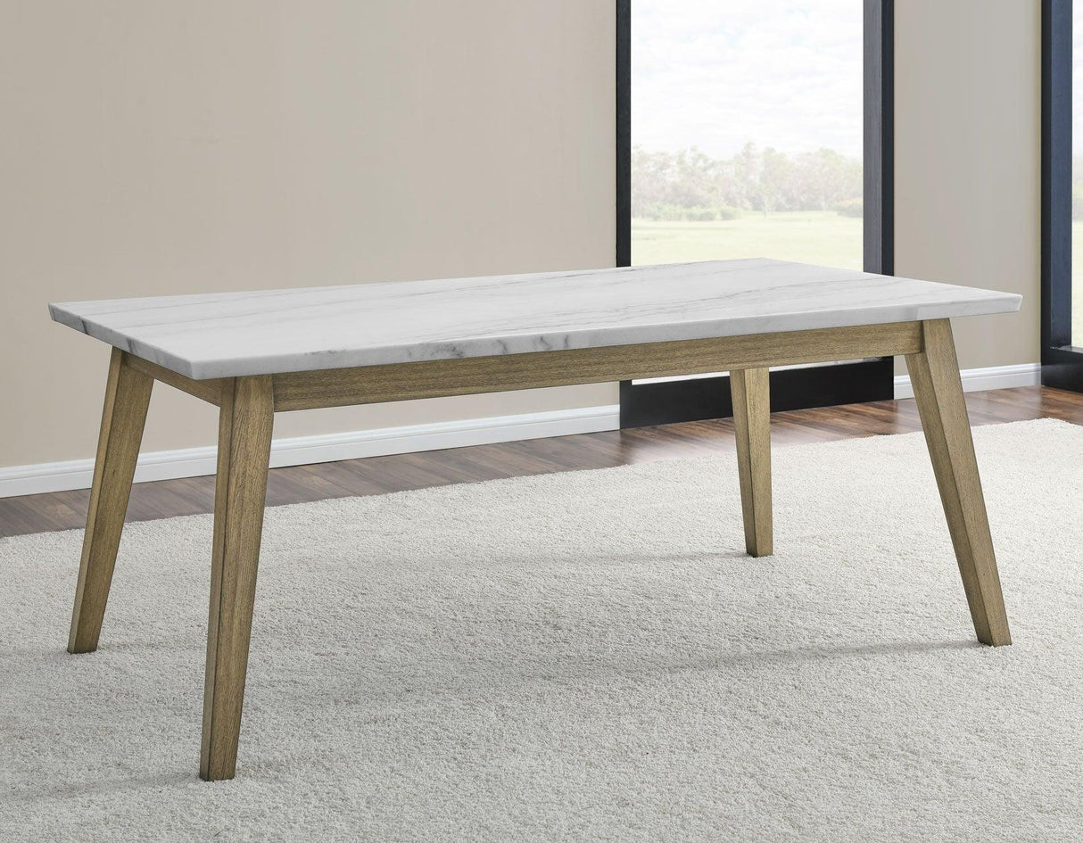 Vida 72″ White Marble Top Dining Table by Steve Silver at Eve Furniture