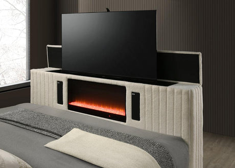 Villa White Queen Platform Bed by Happy Homes at Eve Furniture