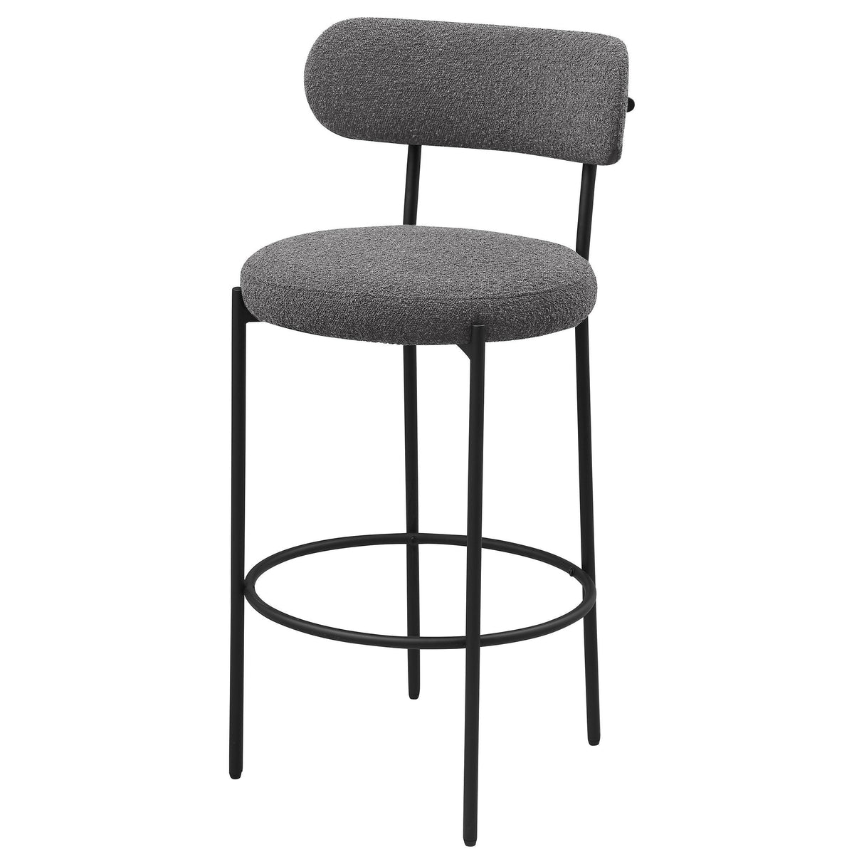 Viola Black Boucle Upholstered Bar Stool, Set of 2 by Coaster at Eve Furniture