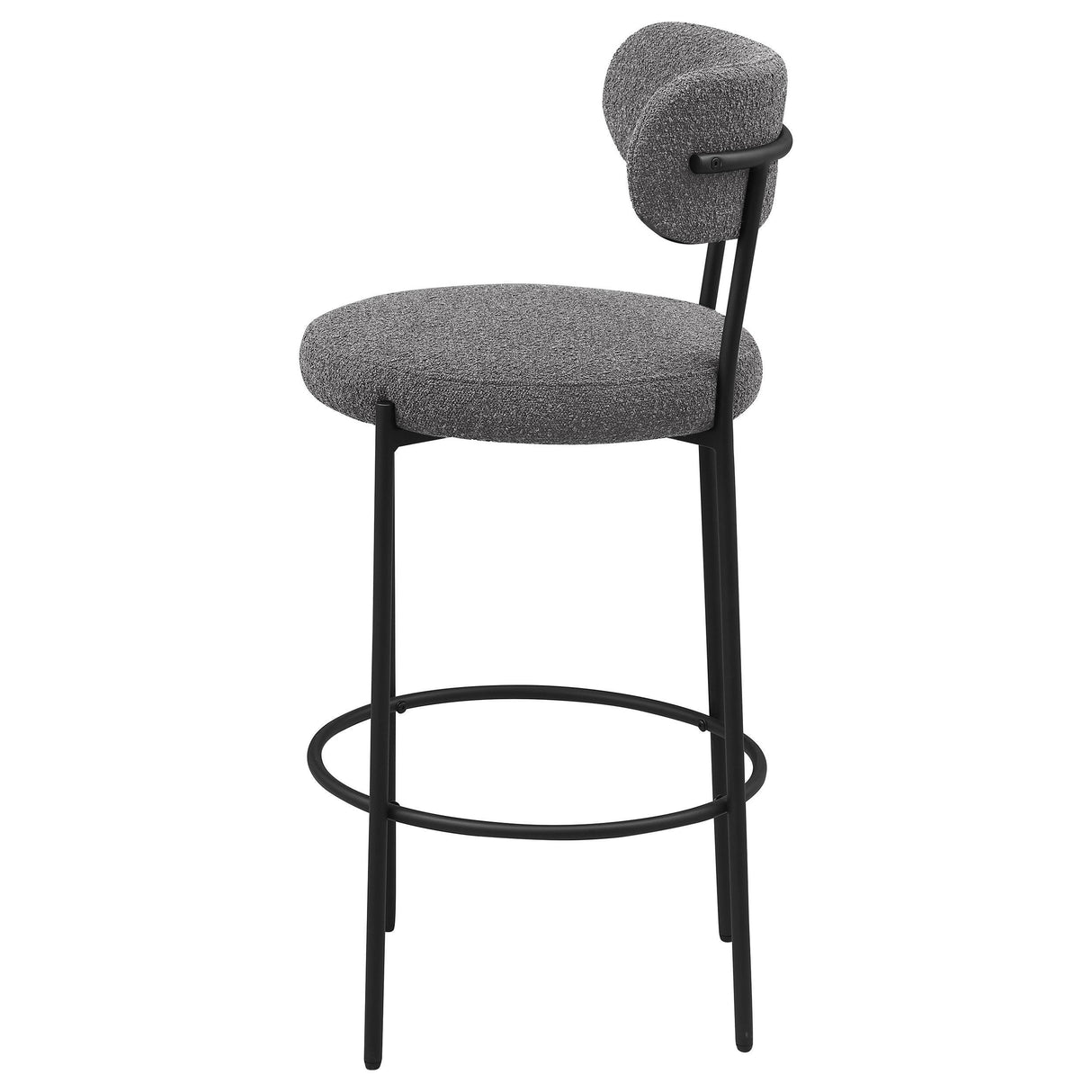 Viola Black Boucle Upholstered Bar Stool, Set of 2 by Coaster at Eve Furniture
