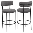 Viola Black Boucle Upholstered Bar Stool, Set of 2 by Coaster at Eve Furniture