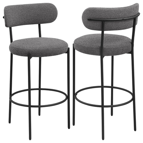 Viola Black Boucle Upholstered Bar Stool, Set of 2 by Coaster at Eve Furniture