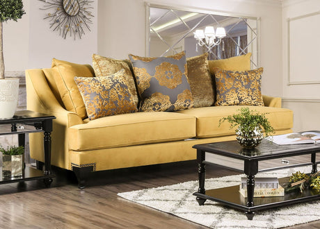 Viscontti Gold/Gray Sofa by Furniture of America at Eve Furniture