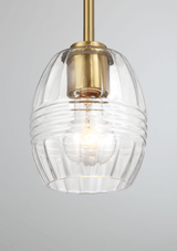 Vista Single Pendant Chain Hanging Light with Clear Glass - Satin Brass by Ashcroft Imports at Eve Furniture