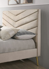 Vivar Beige Full Upholstered Bed by Furniture of America at Eve Furniture