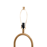 Vivid Brass Ring Base Floor Lamp with Large White Drum Shade by Ashcroft Imports at Eve Furniture