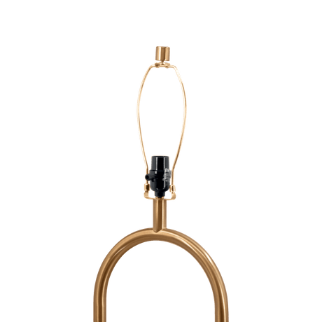 Vivid Brass Ring Base Floor Lamp with Large White Drum Shade by Ashcroft Imports at Eve Furniture