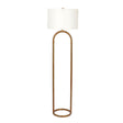Vivid Brass Ring Base Floor Lamp with Large White Drum Shade by Ashcroft Imports at Eve Furniture