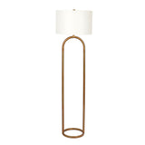 Vivid Brass Ring Base Floor Lamp with Large White Drum Shade by Ashcroft Imports at Eve Furniture