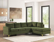 Vogue Olive Velvet Right Arm Facing (RAF) Sectional by Happy Homes at Eve Furniture