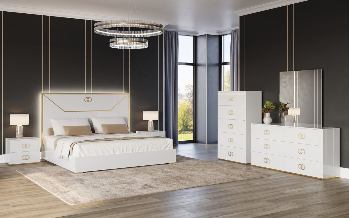 Juego de Dormitorio Blanco Colección Vouge