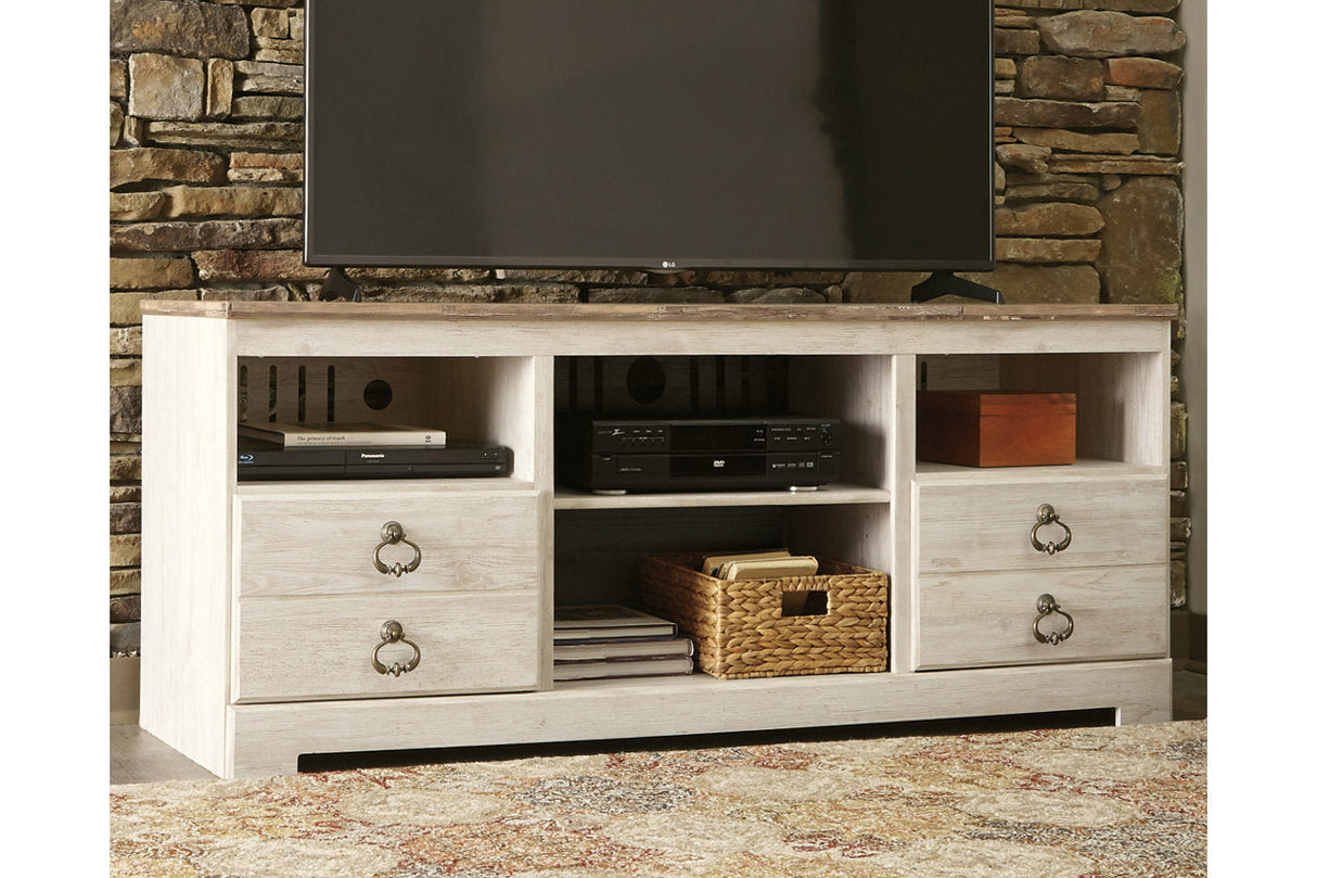 Willowton Whitewash 3-Piece Entertainment Center