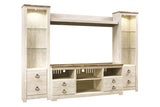 Willowton Whitewash 4-Piece Entertainment Center