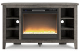 Arlenbry Gray Corner TV Stand with Electric Fireplace