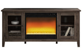 Arlenbry Gray 60" TV Stand with Electric Fireplace