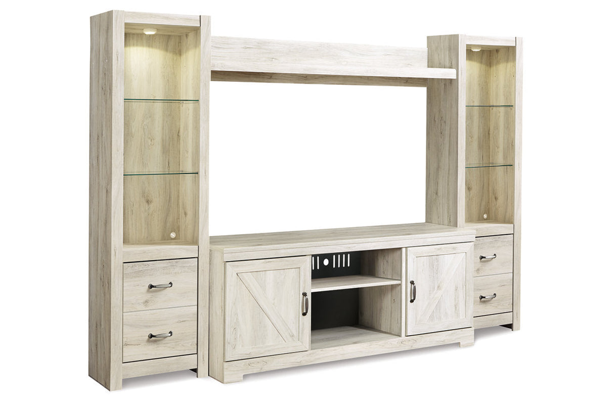 Bellaby Whitewash 4-Piece Entertainment Center