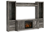 Wynnlow Gray 4-Piece Entertainment Center with Electric Fireplace