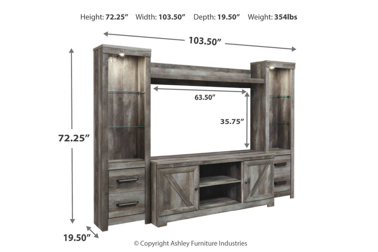 Wynnlow Gray 4-Piece Entertainment Center