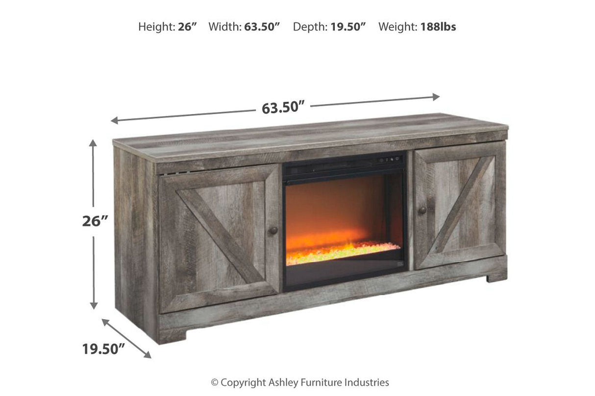 Wynnlow Gray 63" TV Stand with Electric Fireplace