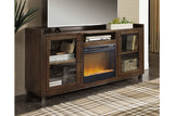 Starmore Brown 70" TV Stand with Electric Fireplace