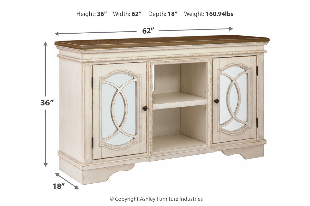 Realyn Chipped White 62" TV Stand