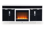 Gardoni White/Black 72" TV Stand with Electric Fireplace