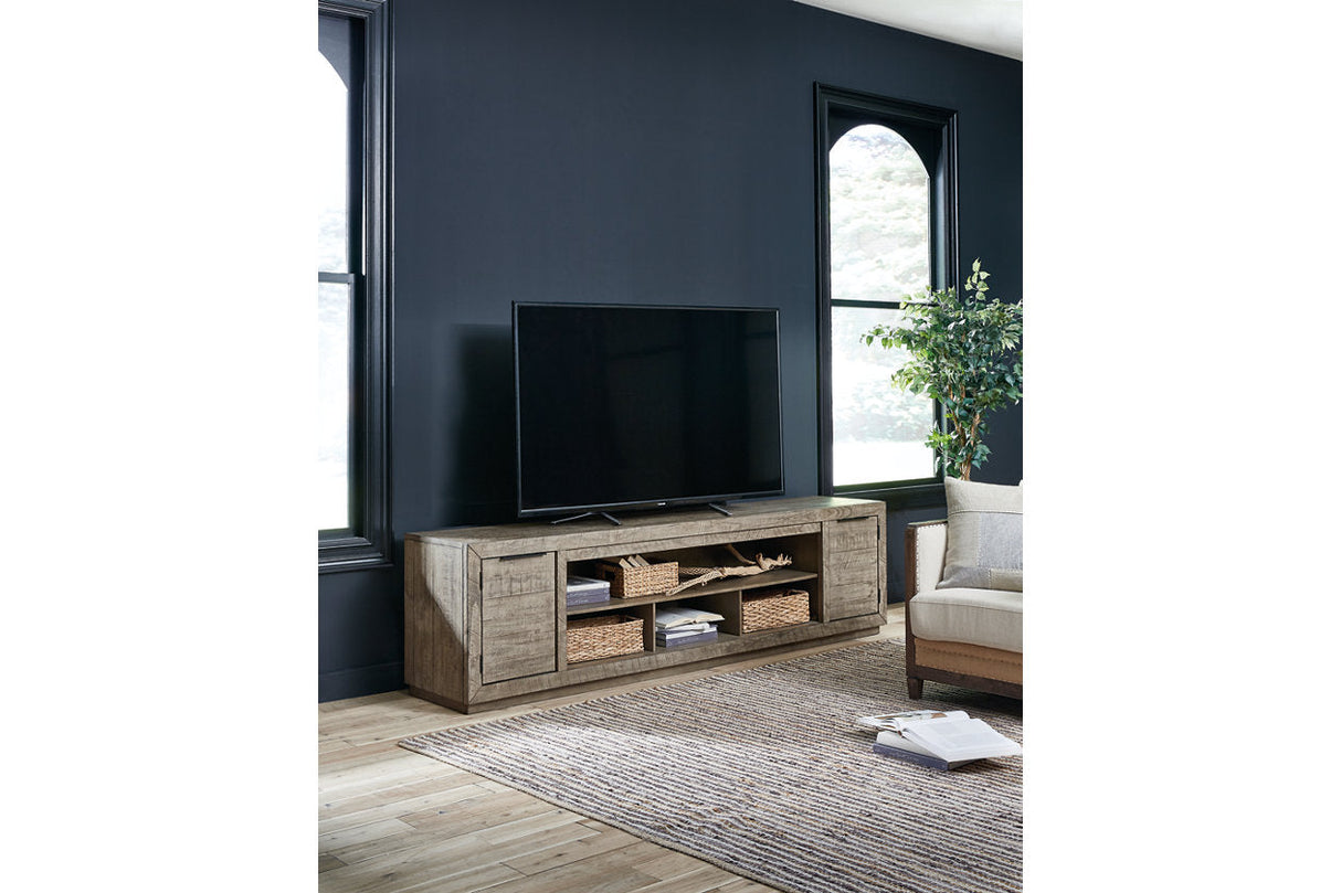 Krystanza Weathered Gray 92" TV Stand