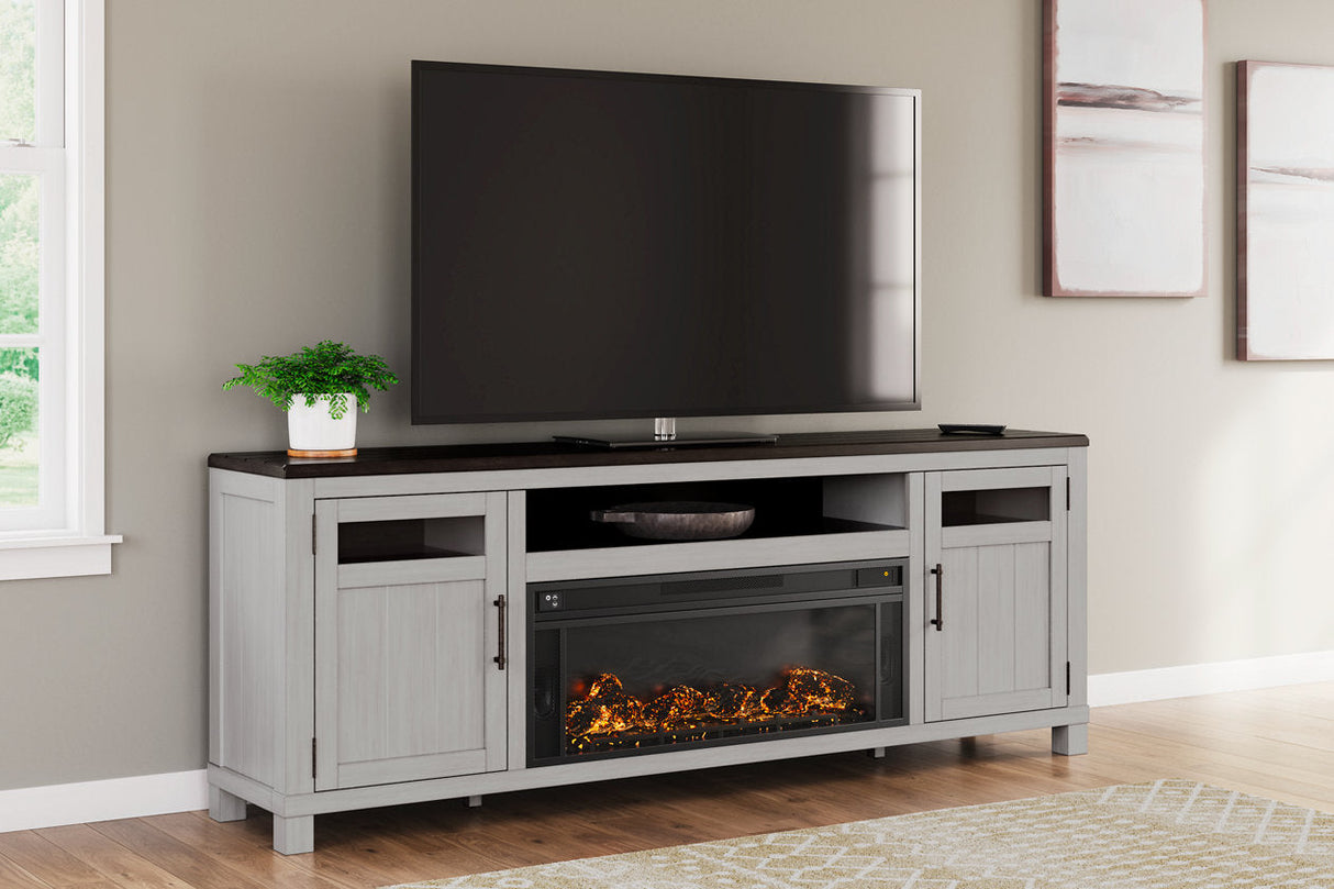 Darborn Gray/Brown 88" TV Stand with Electric Fireplace