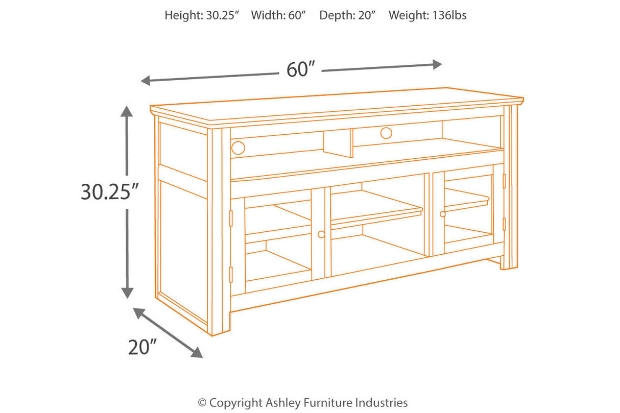 Harpan Reddish Brown 60" TV Stand