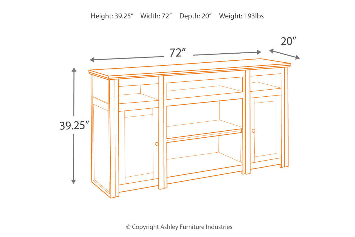 Harpan Reddish Brown 72" TV Stand