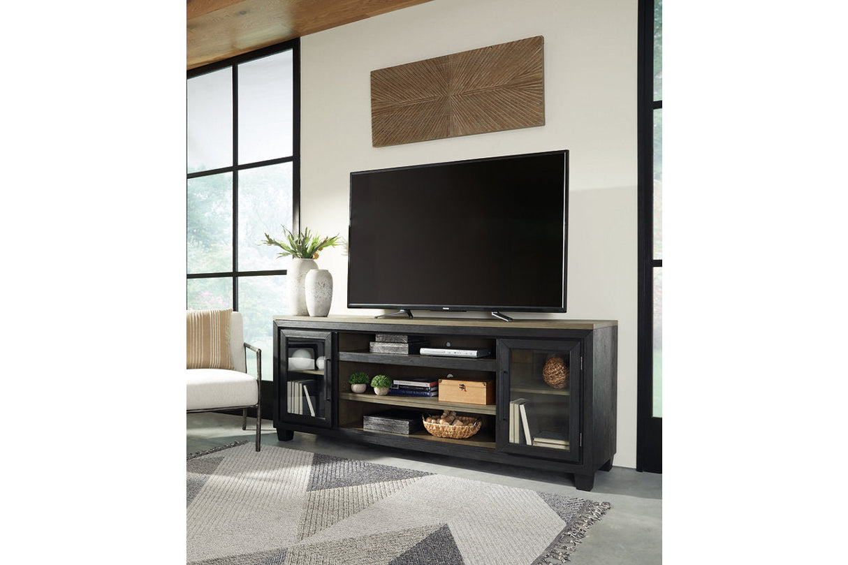 Foyland Black/Brown 83" TV Stand