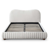 Norme Boucle Upholstered Queen Size Platform Bed In Cream by Ashcroft Imports at Eve Furniture