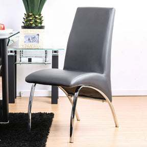 Wailoa Gray/Chrome Side Chair by Furniture of America at Eve Furniture