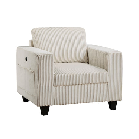 Walterboro Beige Chair with Storage Pouches by Homelegance at Eve Furniture