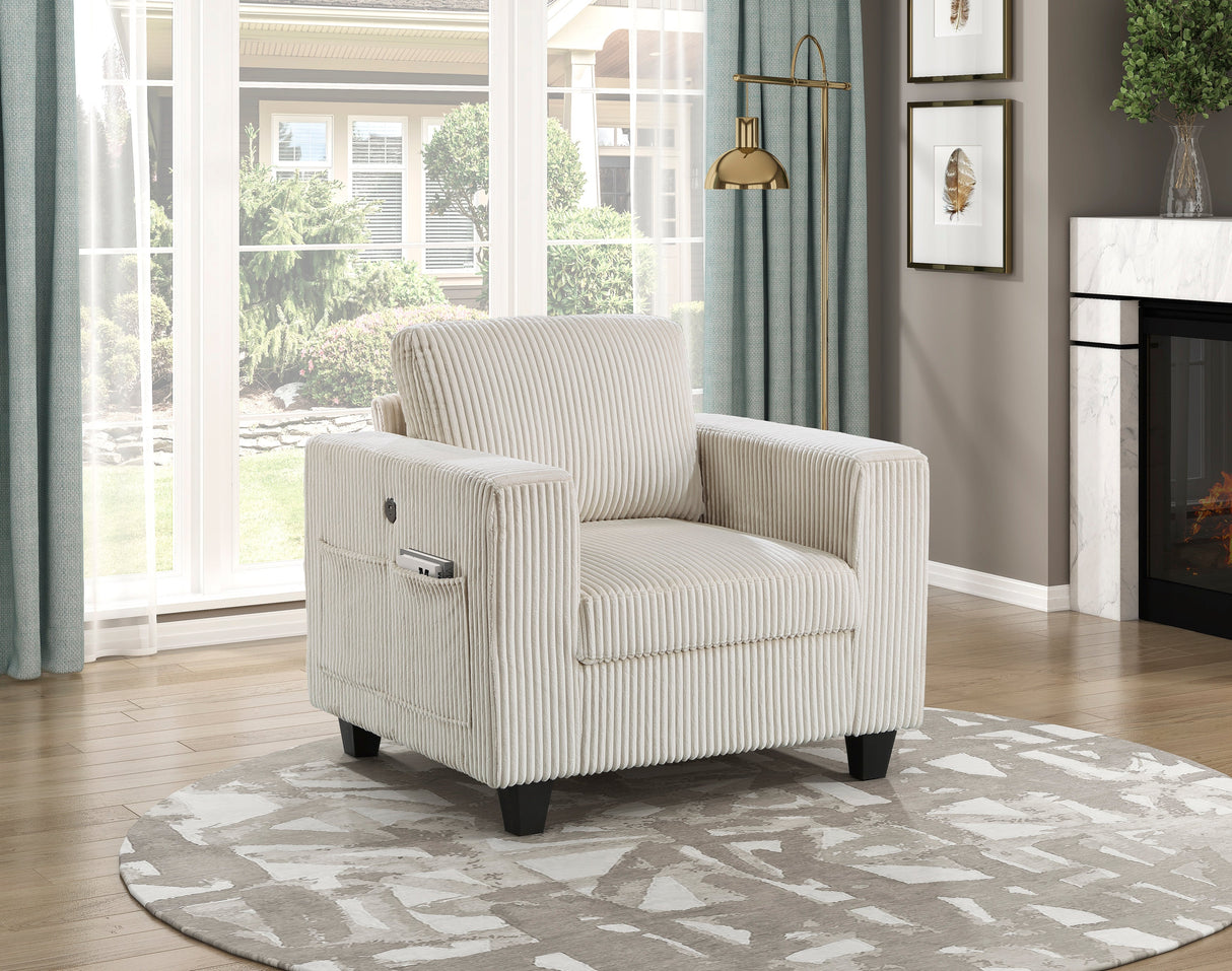 Walterboro Beige Chair with Storage Pouches by Homelegance at Eve Furniture