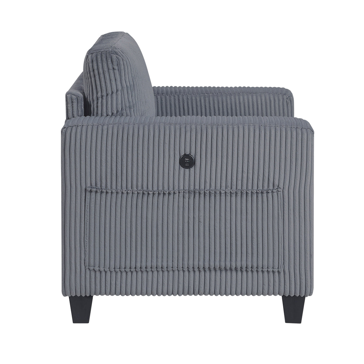 Walterboro Dark Gray Chair with Storage Pouches by Homelegance at Eve Furniture