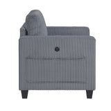 Walterboro Dark Gray Chair with Storage Pouches by Homelegance at Eve Furniture