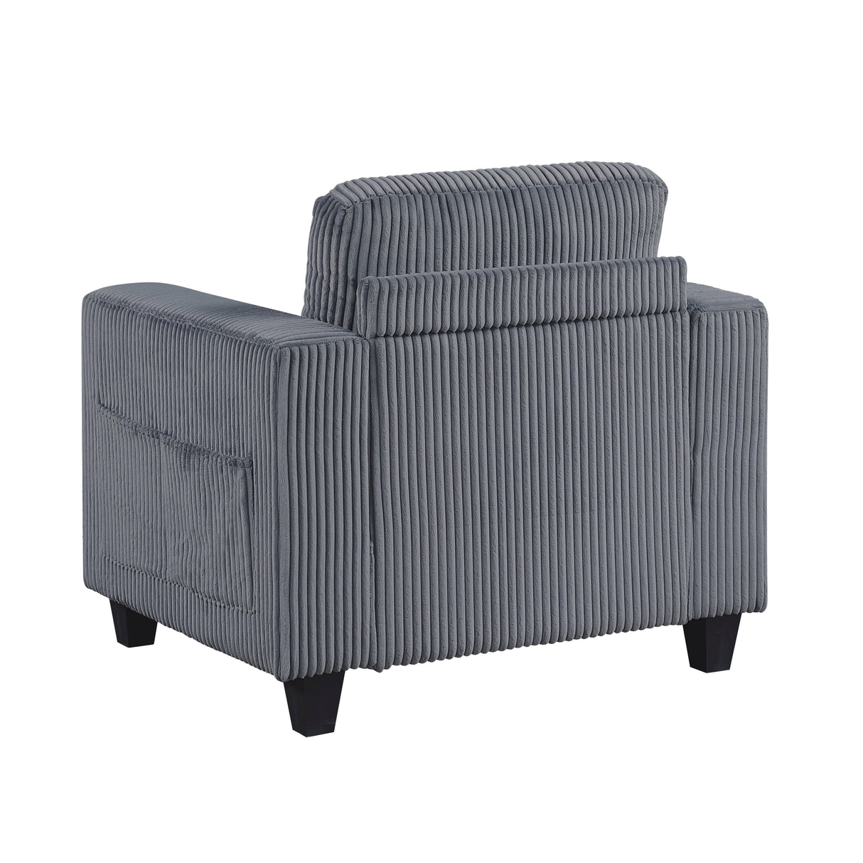 Walterboro Dark Gray Chair with Storage Pouches by Homelegance at Eve Furniture