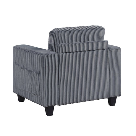 Walterboro Dark Gray Chair with Storage Pouches by Homelegance at Eve Furniture