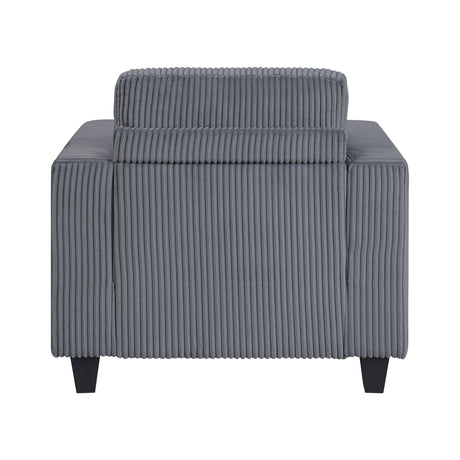 Walterboro Dark Gray Chair with Storage Pouches by Homelegance at Eve Furniture