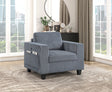 Walterboro Dark Gray Chair with Storage Pouches by Homelegance at Eve Furniture