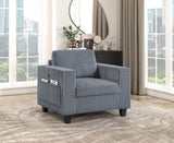 Walterboro Dark Gray Chair with Storage Pouches by Homelegance at Eve Furniture