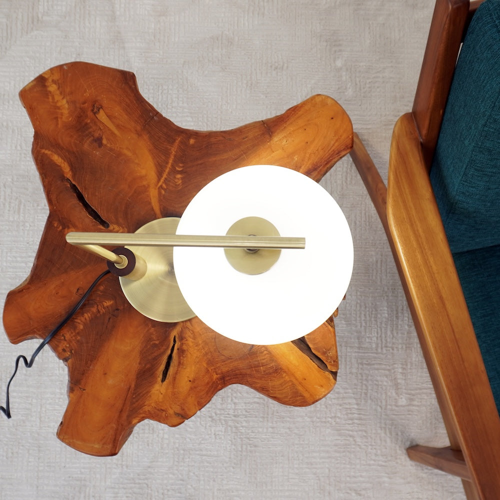 Wander Right Angle Glass Table Lamp - Bronze by Ashcroft Imports at Eve Furniture